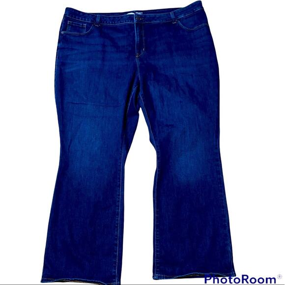 Old Navy Kicker Bootcut high rise secret slim dark rinse pockets size plus short - Picture 1 of 8